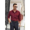image:imageCOOFANDY Mens Stretch Dress Shirts Long Sleeve Button Down Shirt Regular Fit Formal Business ShirtsMaroon