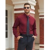 image:imageCOOFANDY Mens Stretch Dress Shirts Long Sleeve Button Down Shirt Regular Fit Formal Business ShirtsMaroon