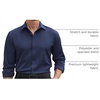 image:imageCOOFANDY Mens Stretch Dress Shirts Long Sleeve Button Down Shirt Regular Fit Formal Business ShirtsMidnight Blue