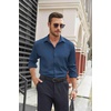 image:imageCOOFANDY Mens Stretch Dress Shirts Long Sleeve Button Down Shirt Regular Fit Formal Business ShirtsNavy