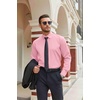 image:imageCOOFANDY Mens Stretch Dress Shirts Long Sleeve Button Down Shirt Regular Fit Formal Business ShirtsPink