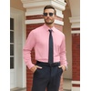 image:imageCOOFANDY Mens Stretch Dress Shirts Long Sleeve Button Down Shirt Regular Fit Formal Business ShirtsPink