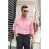 image:imageCOOFANDY Mens Stretch Dress Shirts Long Sleeve Button Down Shirt Regular Fit Formal Business ShirtsPink