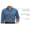 image:imageCOOFANDY Mens Stretch Dress Shirts Long Sleeve Button Down Shirt Regular Fit Formal Business ShirtsSteel Blue