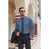 image:imageCOOFANDY Mens Stretch Dress Shirts Long Sleeve Button Down Shirt Regular Fit Formal Business ShirtsSteel Blue