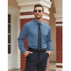 image:imageCOOFANDY Mens Stretch Dress Shirts Long Sleeve Button Down Shirt Regular Fit Formal Business ShirtsSteel Blue