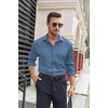 image:imageCOOFANDY Mens Stretch Dress Shirts Long Sleeve Button Down Shirt Regular Fit Formal Business ShirtsSteel Blue