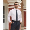 image:imageCOOFANDY Mens Stretch Dress Shirts Long Sleeve Button Down Shirt Regular Fit Formal Business ShirtsWhitegeometric Patterns