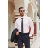 image:imageCOOFANDY Mens Stretch Dress Shirts Long Sleeve Button Down Shirt Regular Fit Formal Business ShirtsWhitegeometric Patterns