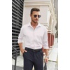 image:imageCOOFANDY Mens Stretch Dress Shirts Long Sleeve Button Down Shirt Regular Fit Formal Business ShirtsWhitegeometric Patterns