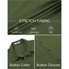 image:imageCOOFANDY Mens Stretch Dress Shirts Short Sleeve Wrinkle Free Casual Button Down ShirtsArmy Green