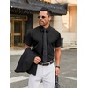 image:imageCOOFANDY Mens Stretch Dress Shirts Short Sleeve Wrinkle Free Casual Button Down ShirtsBlack