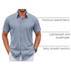 image:imageCOOFANDY Mens Stretch Dress Shirts Short Sleeve Wrinkle Free Casual Button Down ShirtsBlue Pattern