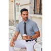 image:imageCOOFANDY Mens Stretch Dress Shirts Short Sleeve Wrinkle Free Casual Button Down ShirtsBlue Pattern
