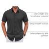 image:imageCOOFANDY Mens Stretch Dress Shirts Short Sleeve Wrinkle Free Casual Button Down ShirtsDark Grey