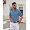 image:imageCOOFANDY Mens Stretch Dress Shirts Short Sleeve Wrinkle Free Casual Button Down ShirtsGrayish Blue