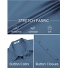 image:imageCOOFANDY Mens Stretch Dress Shirts Short Sleeve Wrinkle Free Casual Button Down ShirtsGrayish Blue