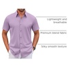image:imageCOOFANDY Mens Stretch Dress Shirts Short Sleeve Wrinkle Free Casual Button Down ShirtsLavender