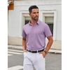 image:imageCOOFANDY Mens Stretch Dress Shirts Short Sleeve Wrinkle Free Casual Button Down ShirtsLavender