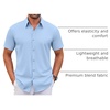 image:imageCOOFANDY Mens Stretch Dress Shirts Short Sleeve Wrinkle Free Casual Button Down ShirtsLight Blue