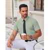 image:imageCOOFANDY Mens Stretch Dress Shirts Short Sleeve Wrinkle Free Casual Button Down ShirtsLight Green