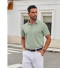 image:imageCOOFANDY Mens Stretch Dress Shirts Short Sleeve Wrinkle Free Casual Button Down ShirtsLight Green