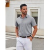 image:imageCOOFANDY Mens Stretch Dress Shirts Short Sleeve Wrinkle Free Casual Button Down ShirtsLight Grey
