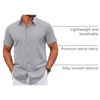 image:imageCOOFANDY Mens Stretch Dress Shirts Short Sleeve Wrinkle Free Casual Button Down ShirtsLight Grey