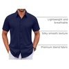 image:imageCOOFANDY Mens Stretch Dress Shirts Short Sleeve Wrinkle Free Casual Button Down ShirtsMidnight Blue