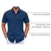 image:imageCOOFANDY Mens Stretch Dress Shirts Short Sleeve Wrinkle Free Casual Button Down ShirtsNavy Blue