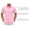 image:imageCOOFANDY Mens Stretch Dress Shirts Short Sleeve Wrinkle Free Casual Button Down ShirtsPink