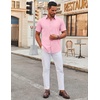 image:imageCOOFANDY Mens Stretch Dress Shirts Short Sleeve Wrinkle Free Casual Button Down ShirtsPink