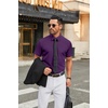 image:imageCOOFANDY Mens Stretch Dress Shirts Short Sleeve Wrinkle Free Casual Button Down ShirtsPurple