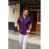 image:imageCOOFANDY Mens Stretch Dress Shirts Short Sleeve Wrinkle Free Casual Button Down ShirtsPurple