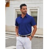 image:imageCOOFANDY Mens Stretch Dress Shirts Short Sleeve Wrinkle Free Casual Button Down ShirtsRoyal Azure