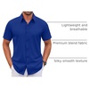 image:imageCOOFANDY Mens Stretch Dress Shirts Short Sleeve Wrinkle Free Casual Button Down ShirtsRoyal Azure
