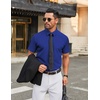 image:imageCOOFANDY Mens Stretch Dress Shirts Short Sleeve Wrinkle Free Casual Button Down ShirtsRoyal Azure