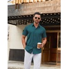 image:imageCOOFANDY Mens Stretch Dress Shirts Short Sleeve Wrinkle Free Casual Button Down ShirtsTeal