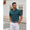 image:imageCOOFANDY Mens Stretch Dress Shirts Short Sleeve Wrinkle Free Casual Button Down ShirtsTeal