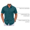 image:imageCOOFANDY Mens Stretch Dress Shirts Short Sleeve Wrinkle Free Casual Button Down ShirtsTeal