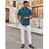 image:imageCOOFANDY Mens Stretch Dress Shirts Short Sleeve Wrinkle Free Casual Button Down ShirtsTeal