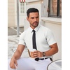 image:imageCOOFANDY Mens Stretch Dress Shirts Short Sleeve Wrinkle Free Casual Button Down ShirtsWhite