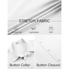 image:imageCOOFANDY Mens Stretch Dress Shirts Short Sleeve Wrinkle Free Casual Button Down ShirtsWhite