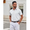 image:imageCOOFANDY Mens Stretch Dress Shirts Short Sleeve Wrinkle Free Casual Button Down ShirtsWhiteblue