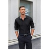 image:imageCOOFANDY Mens Stretch WrinkleFree Dress Shirts Long Sleeve Button Down Casual Cotton Shirt Black