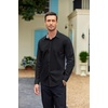 image:imageCOOFANDY Mens Stretch WrinkleFree Dress Shirts Long Sleeve Button Down Casual Cotton Shirt Black