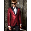 image:imageCOOFANDY Mens Stylish Classic Dress Suit Solid Red Lapel Blazer Tuxedo Coat Wine Red Large