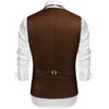 image:imageCOOFANDY Mens Suede Leather Vest Layered Style Dress Vest Waistcoat Brown Large