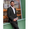 image:imageCOOFANDY Mens Suit 2 Piece Suit Classic Fit Two Button Blazer Jacket Pants Set Business Wedding Party Suits for MenBlack