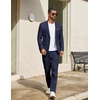 image:imageCOOFANDY Mens Suit 2 Piece Suit Classic Fit Two Button Blazer Jacket Pants Set Business Wedding Party Suits for MenDark Blue